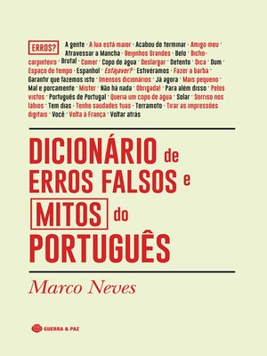 cover image of Dicionário de Erros Falsos e Mitos do Português